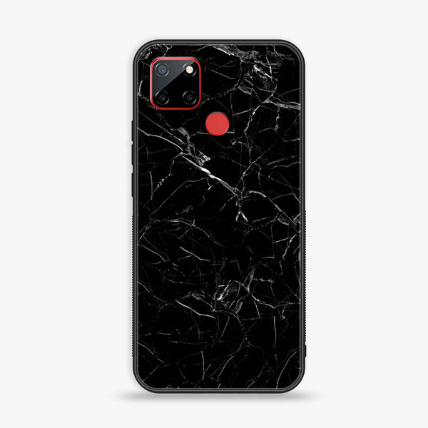 Realme C12/C25/C25s/Narzo 30A Black Marble Design 1  Premium Printed Glass soft Bumper shock Proof Case CS-24234