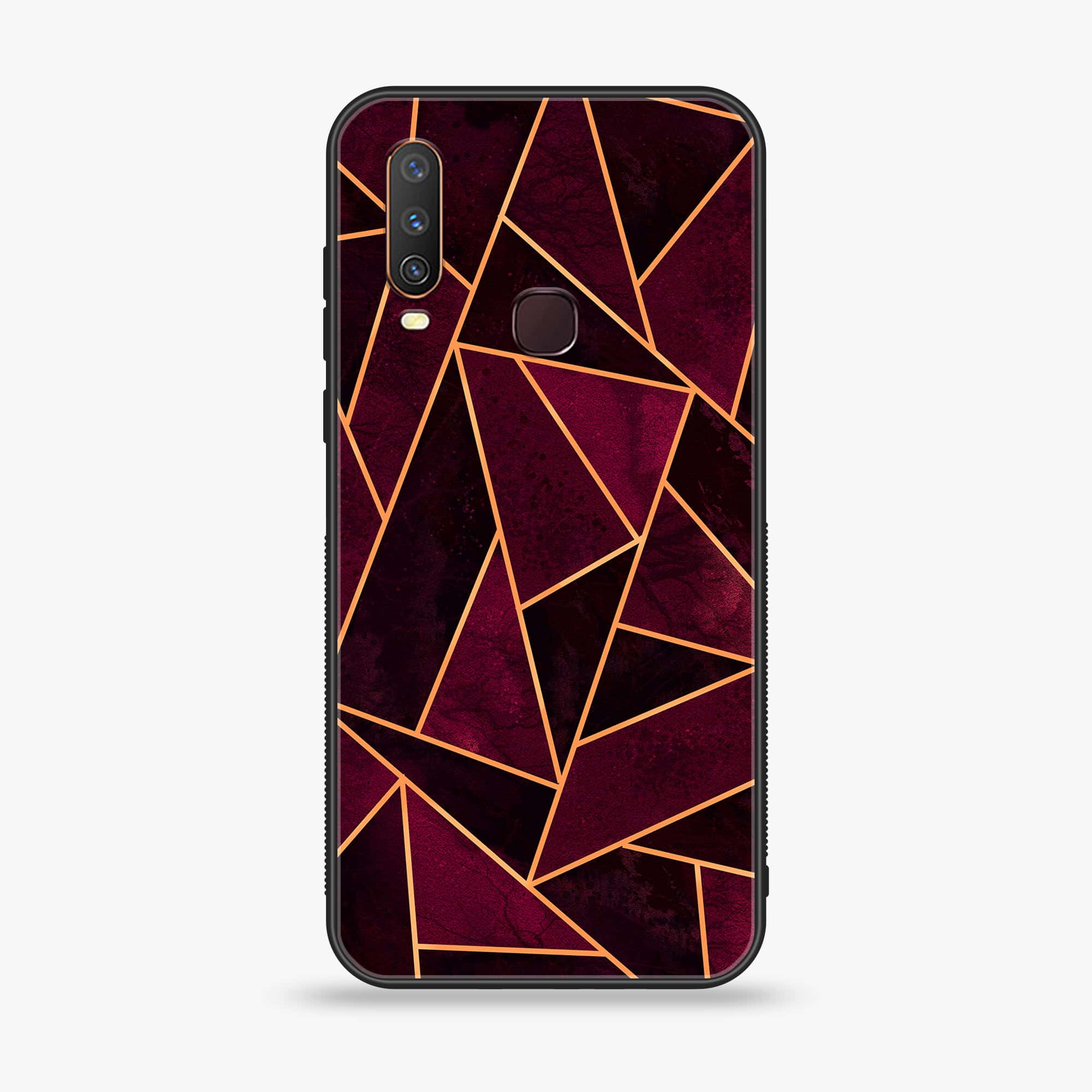 Vivo Y17 - Geometric Marble Series - Premium Printed Glass soft Bumper shock Proof Case