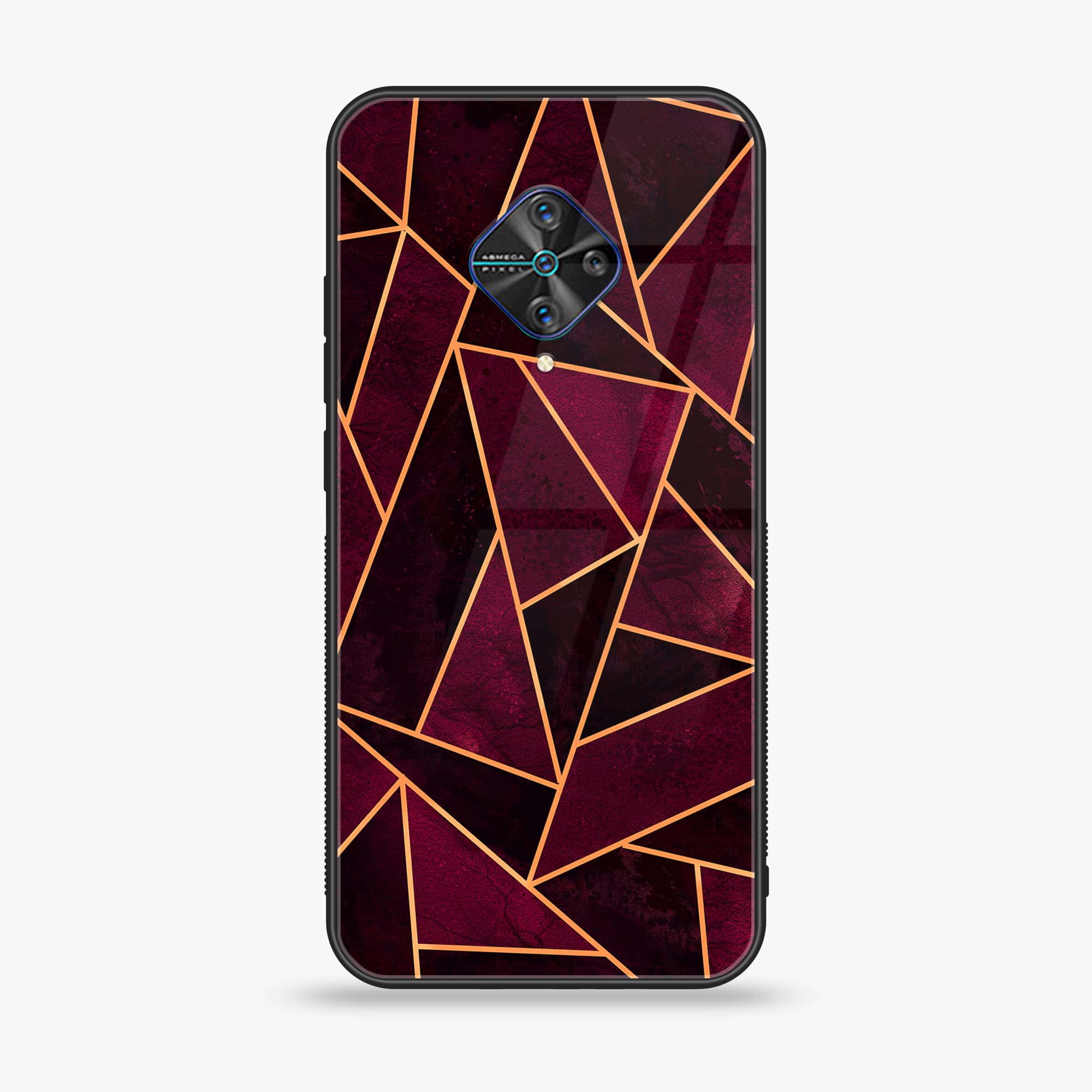Vivo Y51 (Camera in middle) - Geometric Marble Series - Premium Printed Glass soft Bumper shock Proof Case