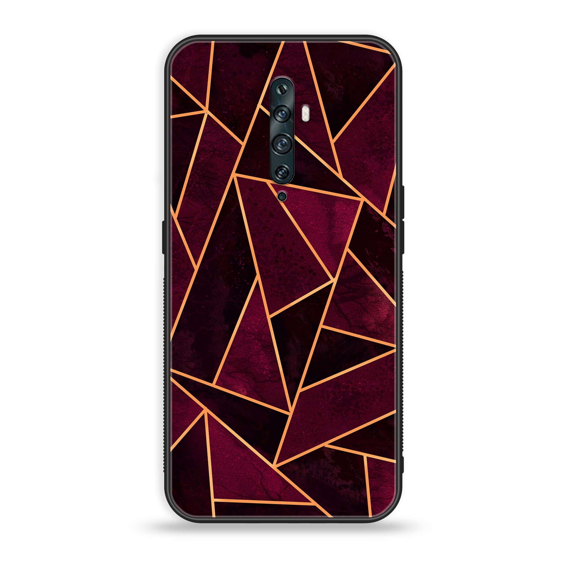 OPPO Reno 2f - Geometric Marble Series - Premium Printed Glass soft Bumper shock Proof Case