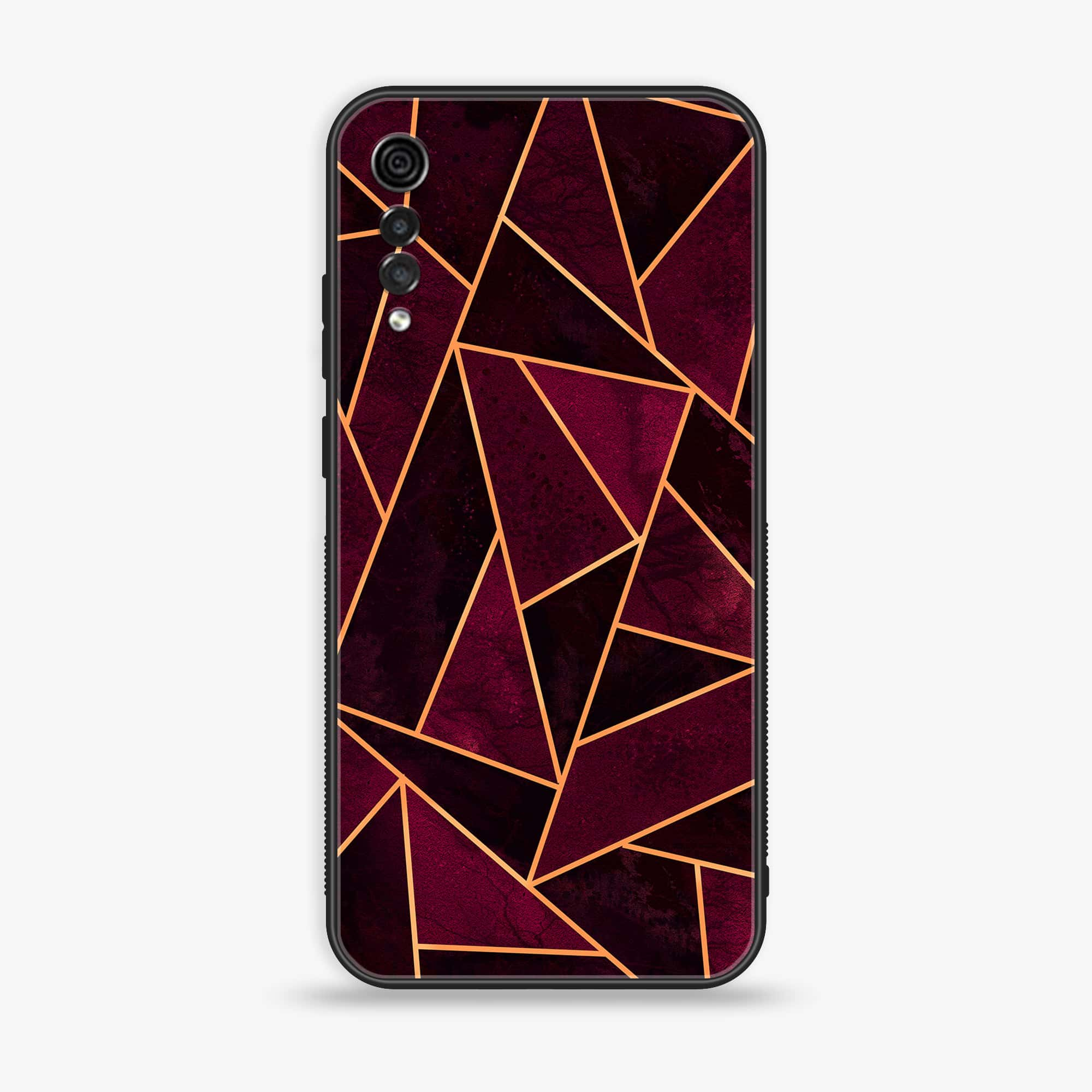 LG Velvet - Geometric Marble Series - Premium Printed Glass soft Bumper shock Proof Case