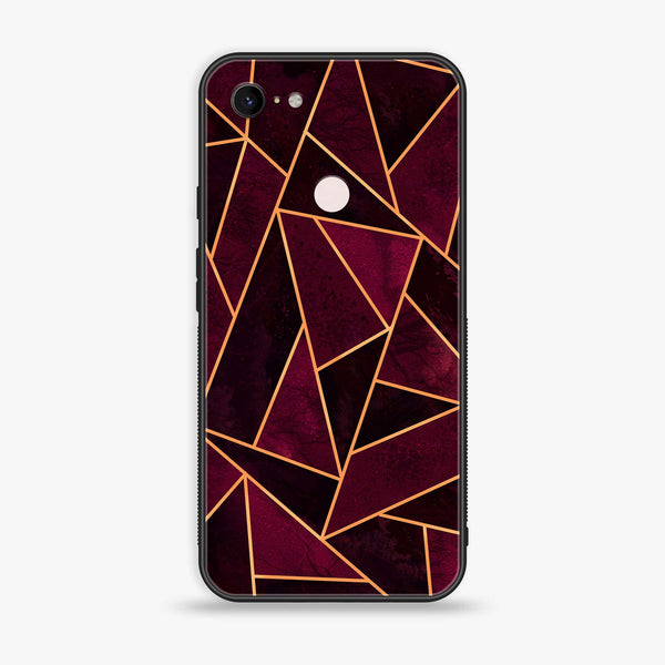 Google Pixel 3 XL - Geometric Marble Design 7- Premium Printed Glass soft Bumper shock Proof Case CS-11277