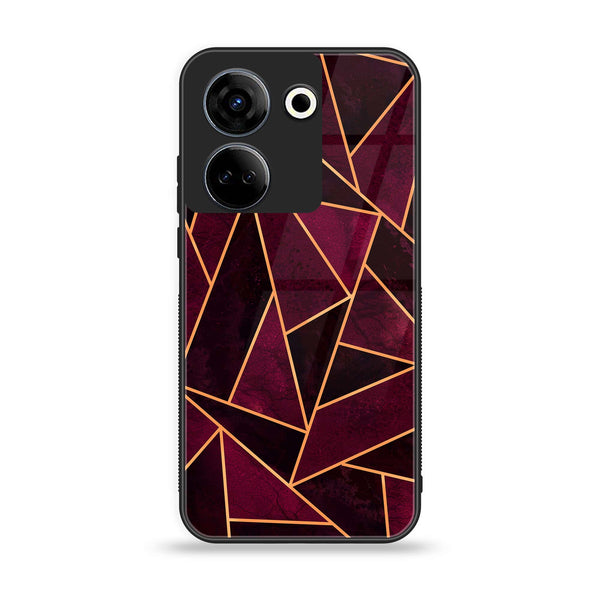 Tecno Camon 20 / Camon 20 pro - Geometric Marble Design 7 - Premium Printed Glass soft Bumper shock Proof Case CS-28446