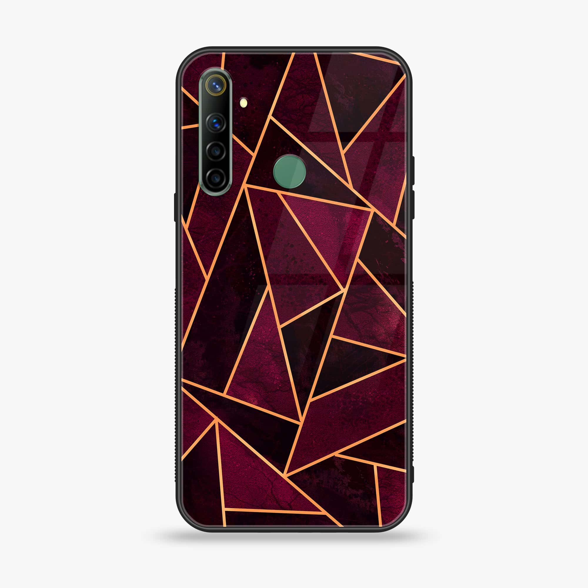 Realme Narzo 10 Geometric Marble Series Premium Printed Glass soft Bumper shock Proof Case