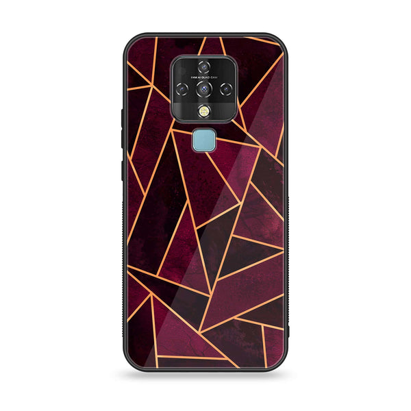 Tecno Camon 16 - Geometric Marble  Design 7  - Premium Printed Glass soft Bumper shock Proof Case CS-30943