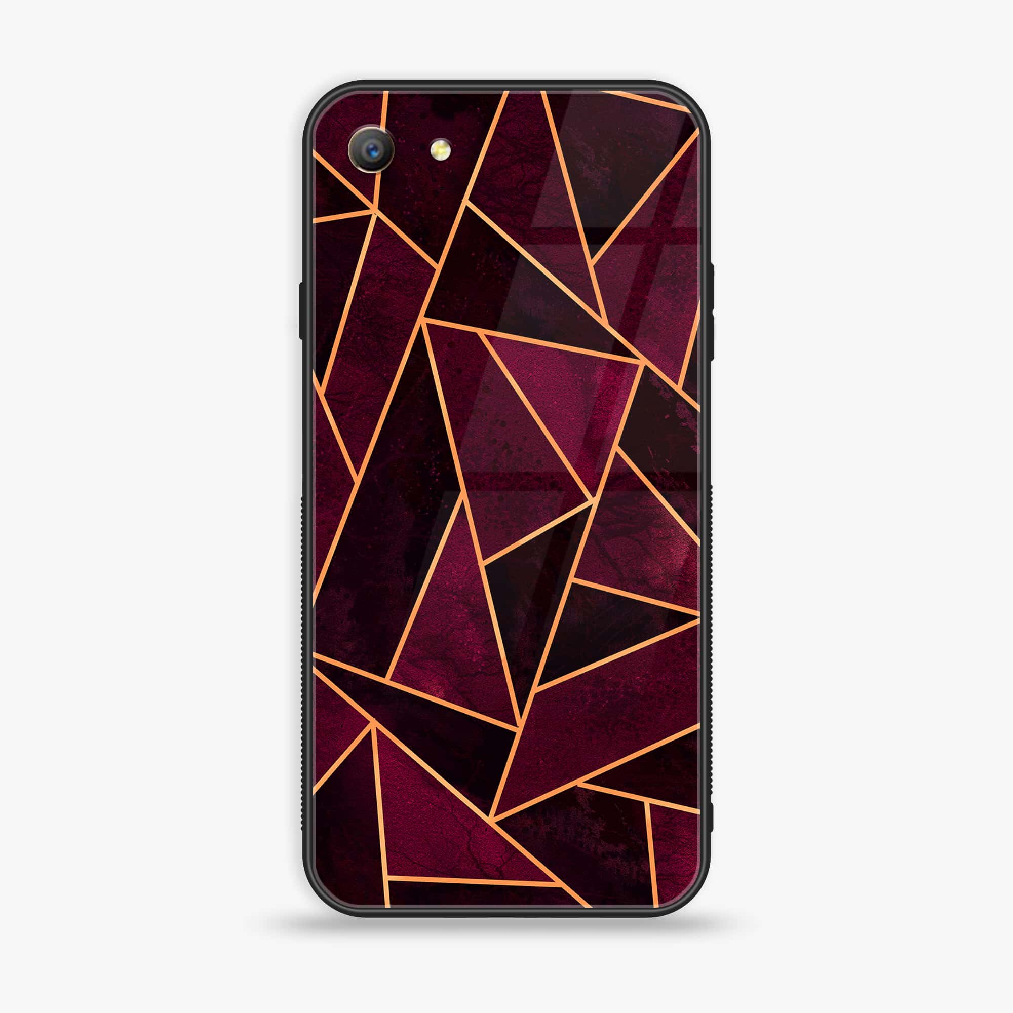 Oppo A57 Geometric Marble Series Premium Printed Glass soft Bumper shock Proof Case
