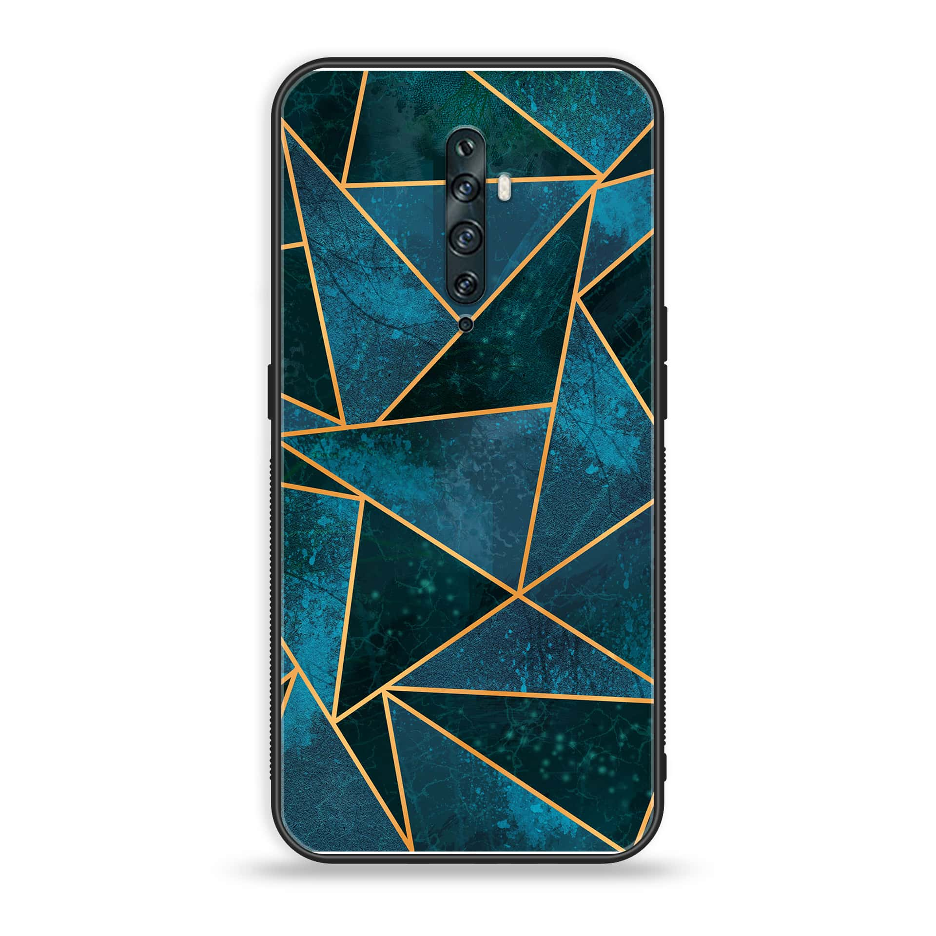 OPPO Reno 2f - Geometric Marble Series - Premium Printed Glass soft Bumper shock Proof Case