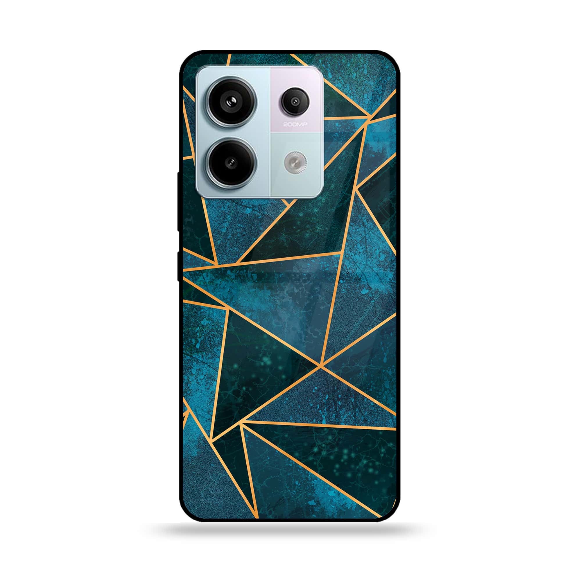Redmi Note 13 - Geometric Marble Series - Premium Metal Printed soft Bumper shock Proof Case