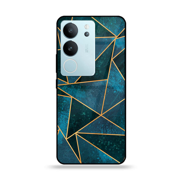 Vivo V29 - Geometric Marble Design 6 - Premium Printed Glass soft Bumper shock Proof Case CS-7678