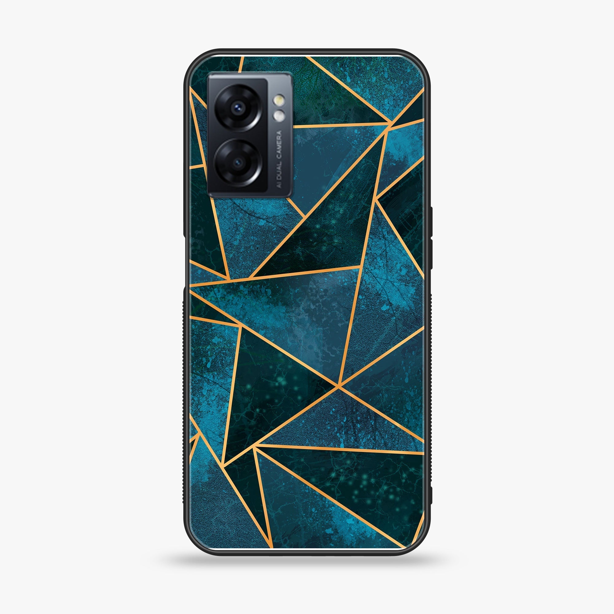 Oppo A77 4G - Geometric Marble Series - Premium Metal Printed soft Bumper shock Proof Case