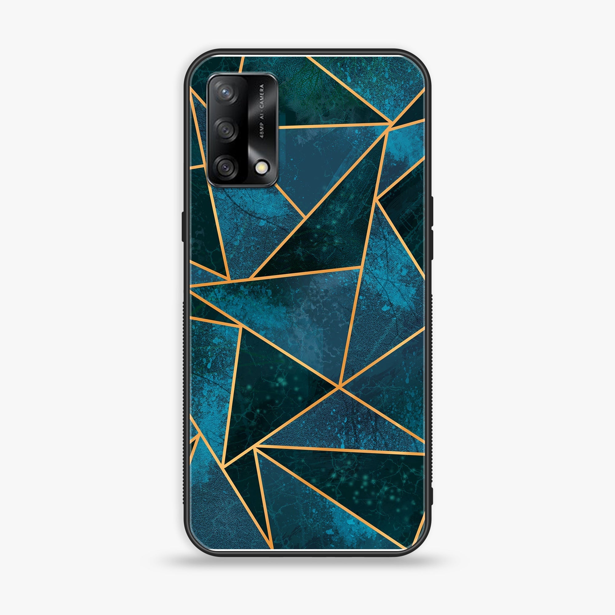 Oppo F19s - Geometric Marble Series - Premium Metal Printed soft Bumper shock Proof Case