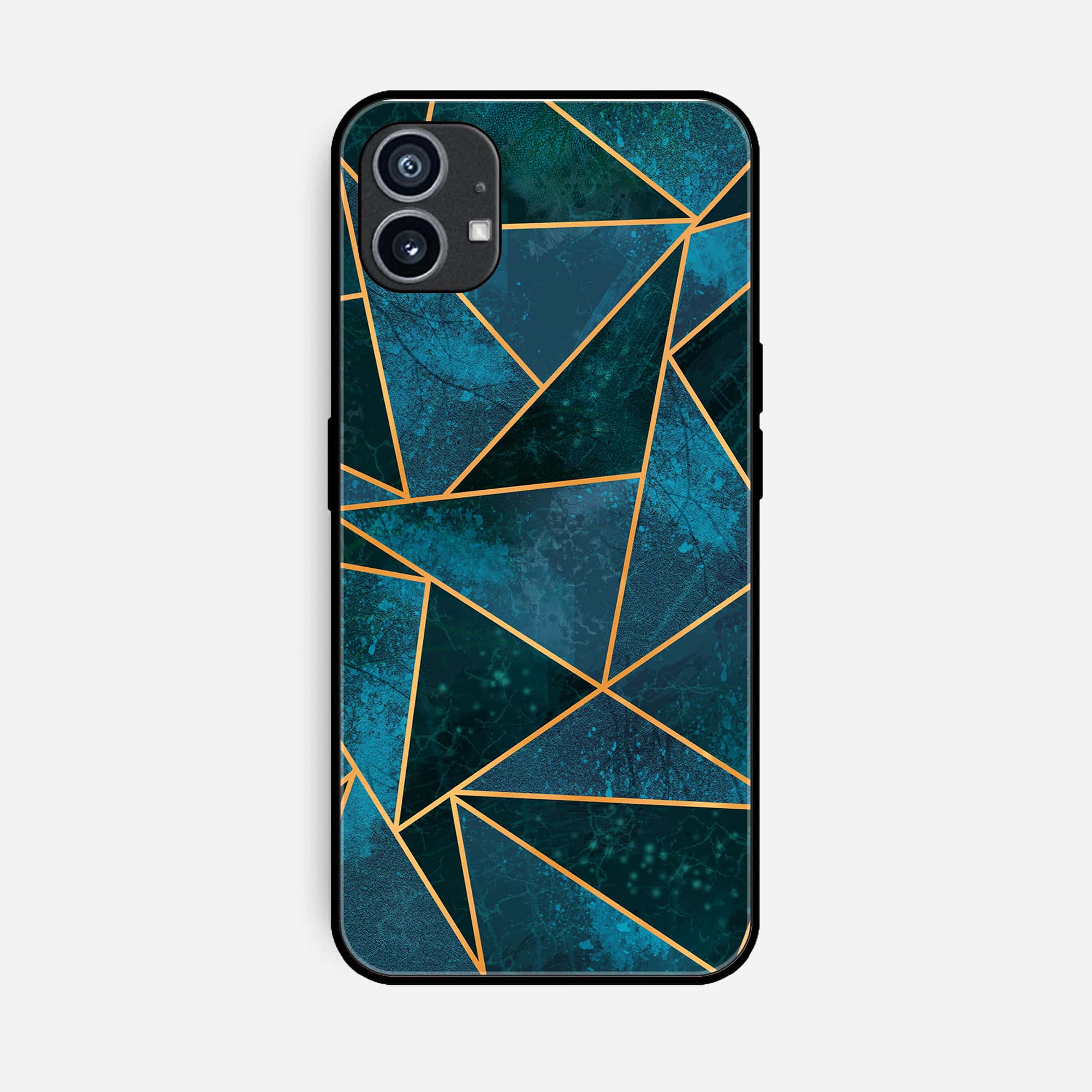 Nothing Phone (1) Geometric Marble Series Premium Printed Glass soft Bumper shock Proof Case
