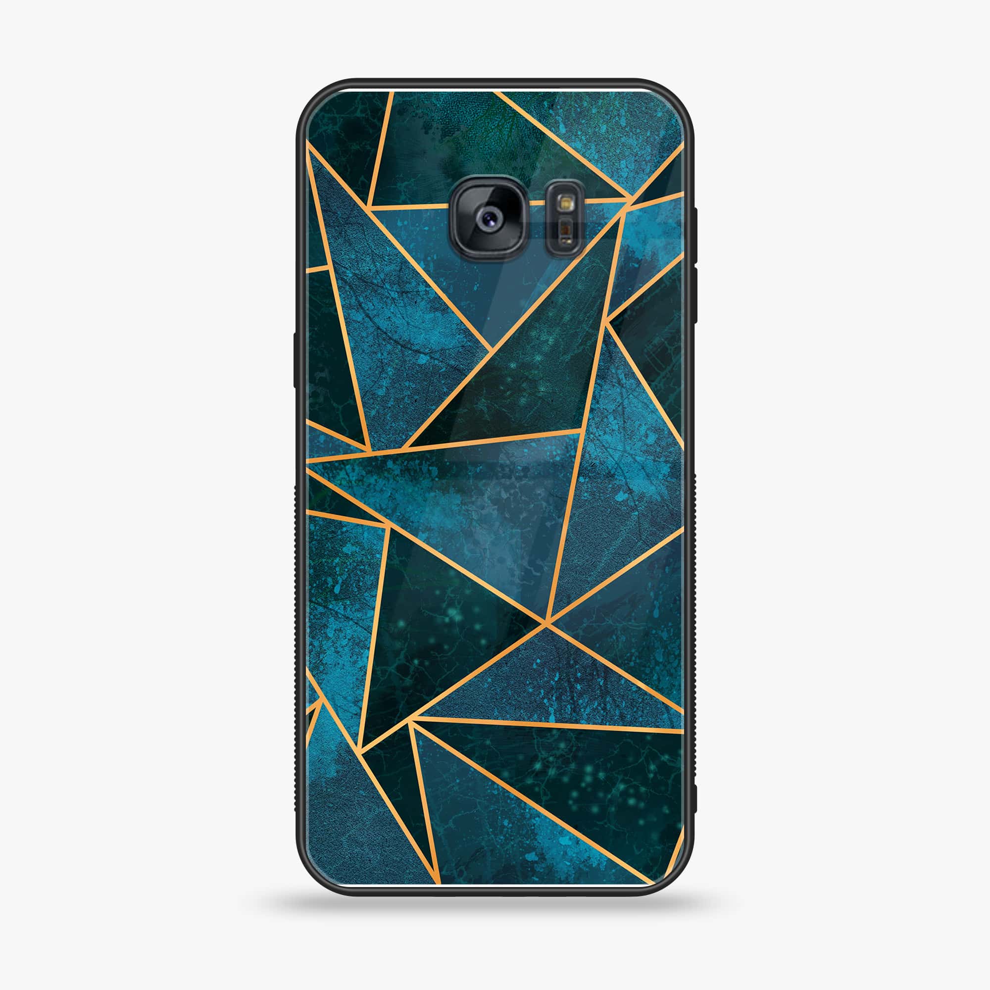 Samsung Galaxy S7 - Geometric Marble Series - Premium Printed Glass soft Bumper shock Proof Case