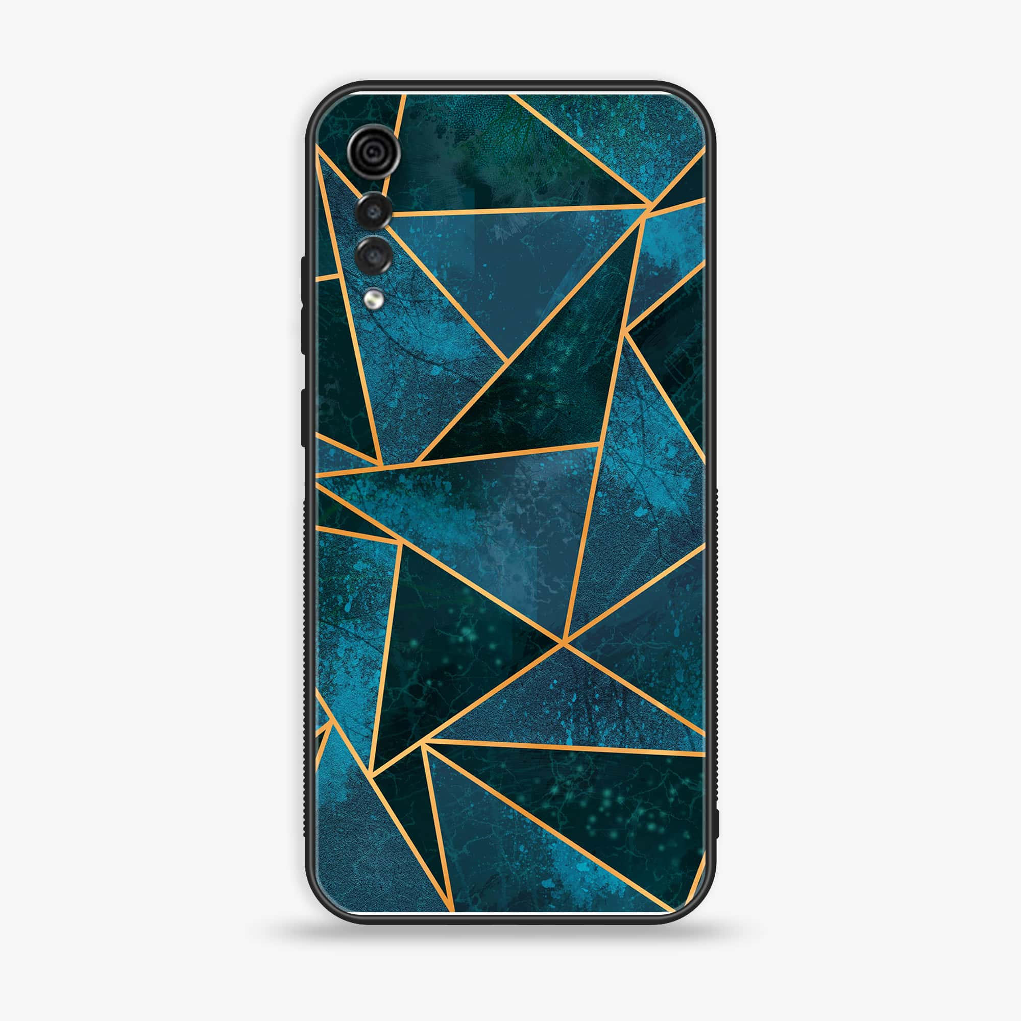 LG Velvet - Geometric Marble Series - Premium Printed Glass soft Bumper shock Proof Case