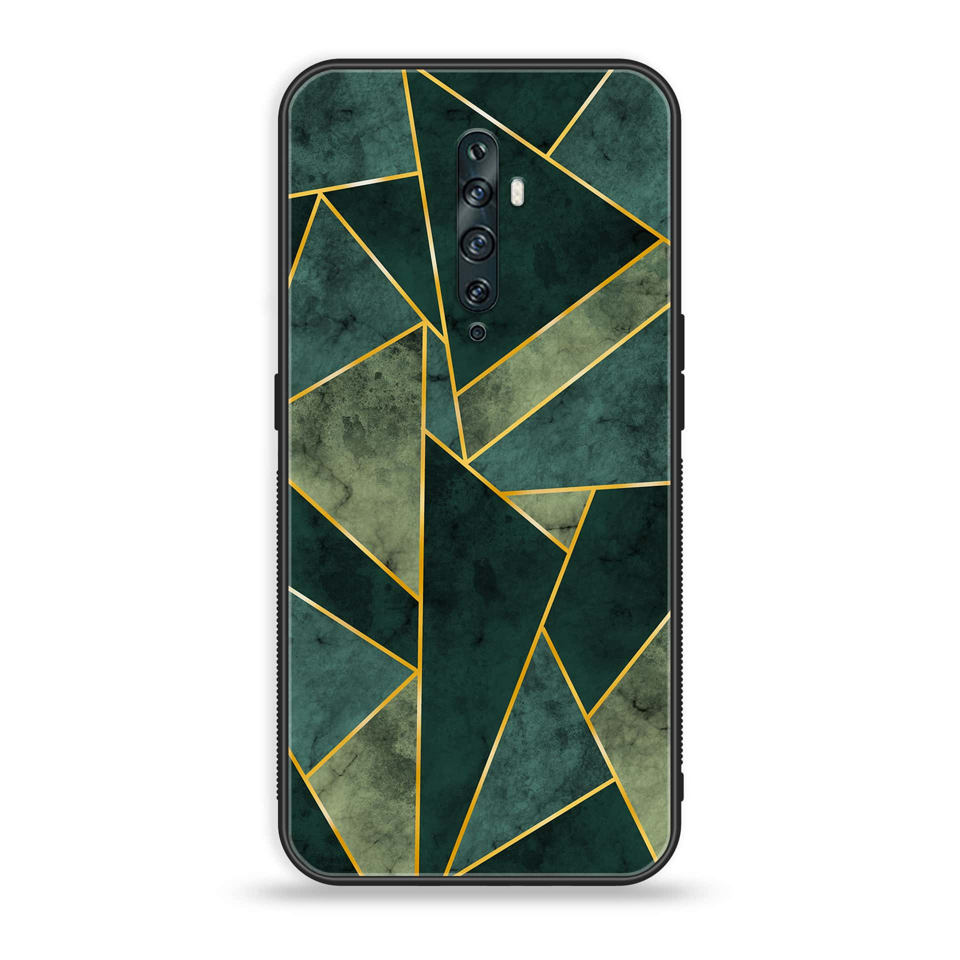 OPPO Reno 2f - Geometric Marble Series - Premium Printed Glass soft Bumper shock Proof Case