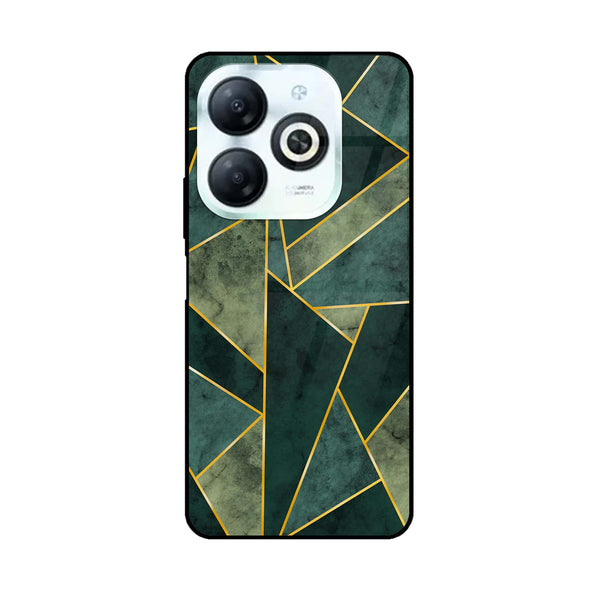 Tecno Spark GO 2024 / Infinix hot 40i / Infinix Smart 8 / Spark 20 / 20c / POP 8 - Geometric Marble Design 5  - Premium Printed Glass soft Bumper shock Proof Case  CS-26955