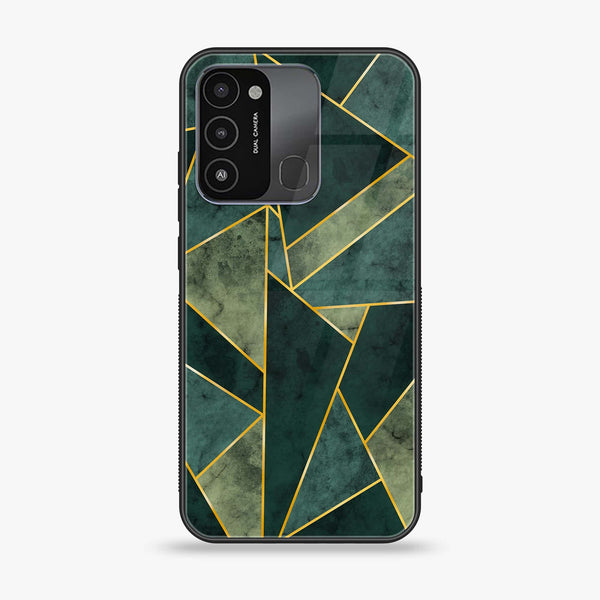 Tecno Spark 8C - Geometric Marble Design 5 - Premium Printed Glass soft Bumper shock Proof Case CS-43036