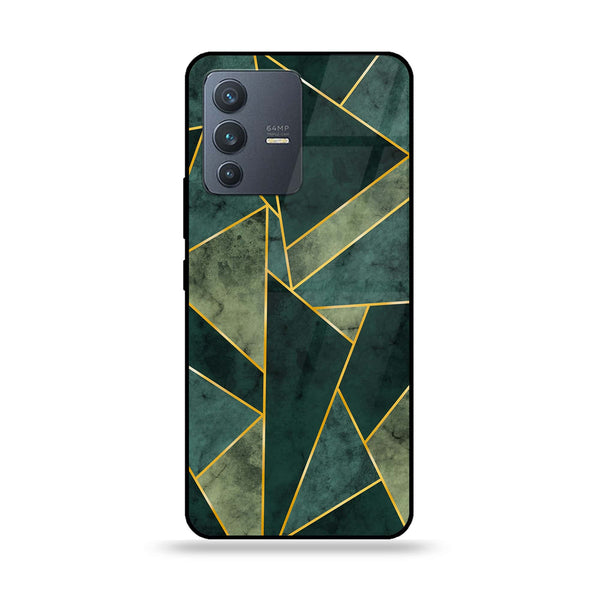 Vivo V23 5G/Vivo S12 5G - Geometric Marble Design 5 - Premium Printed Glass soft Bumper shock Proof Case CS-23039  CS-24130