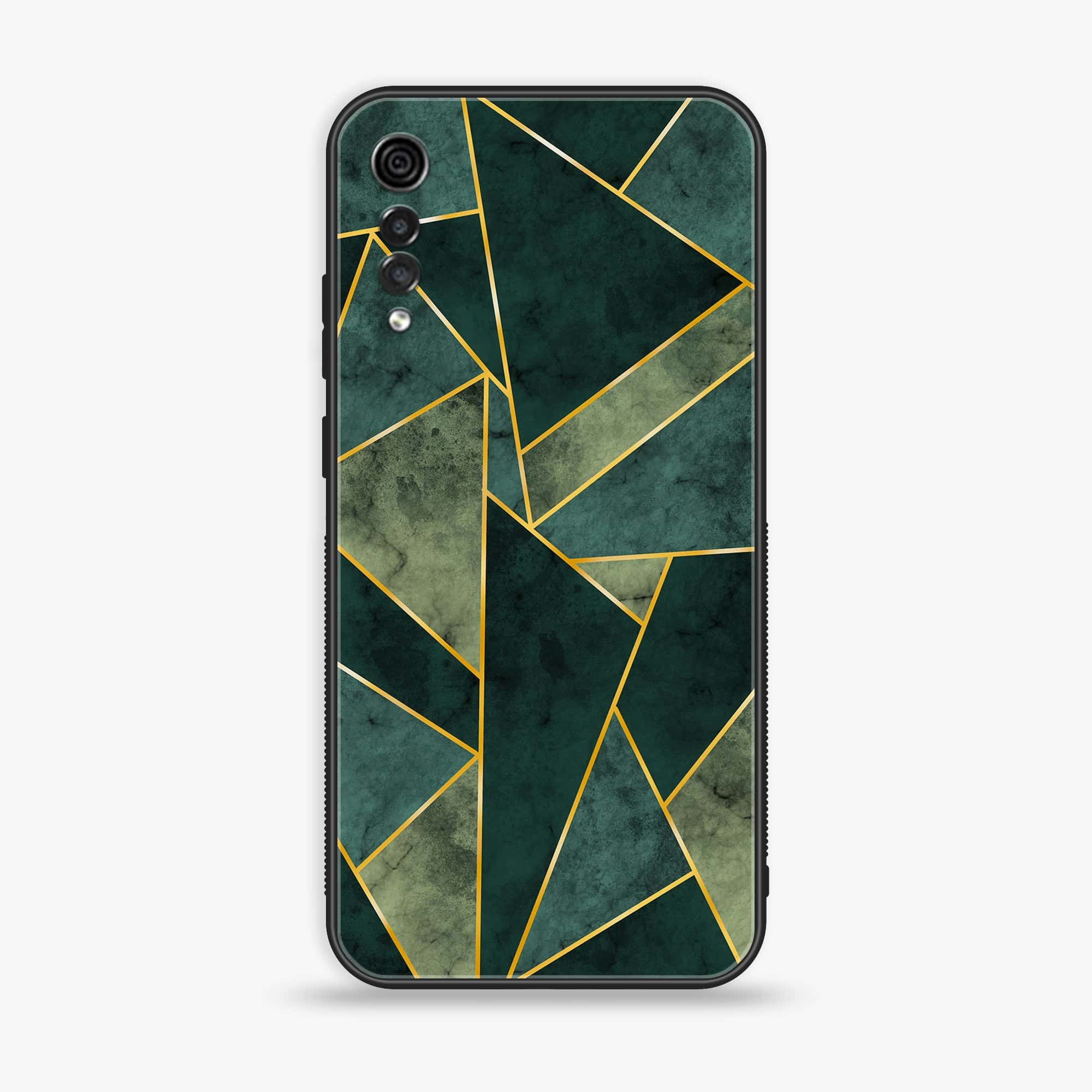 LG Velvet - Geometric Marble Series - Premium Printed Glass soft Bumper shock Proof Case