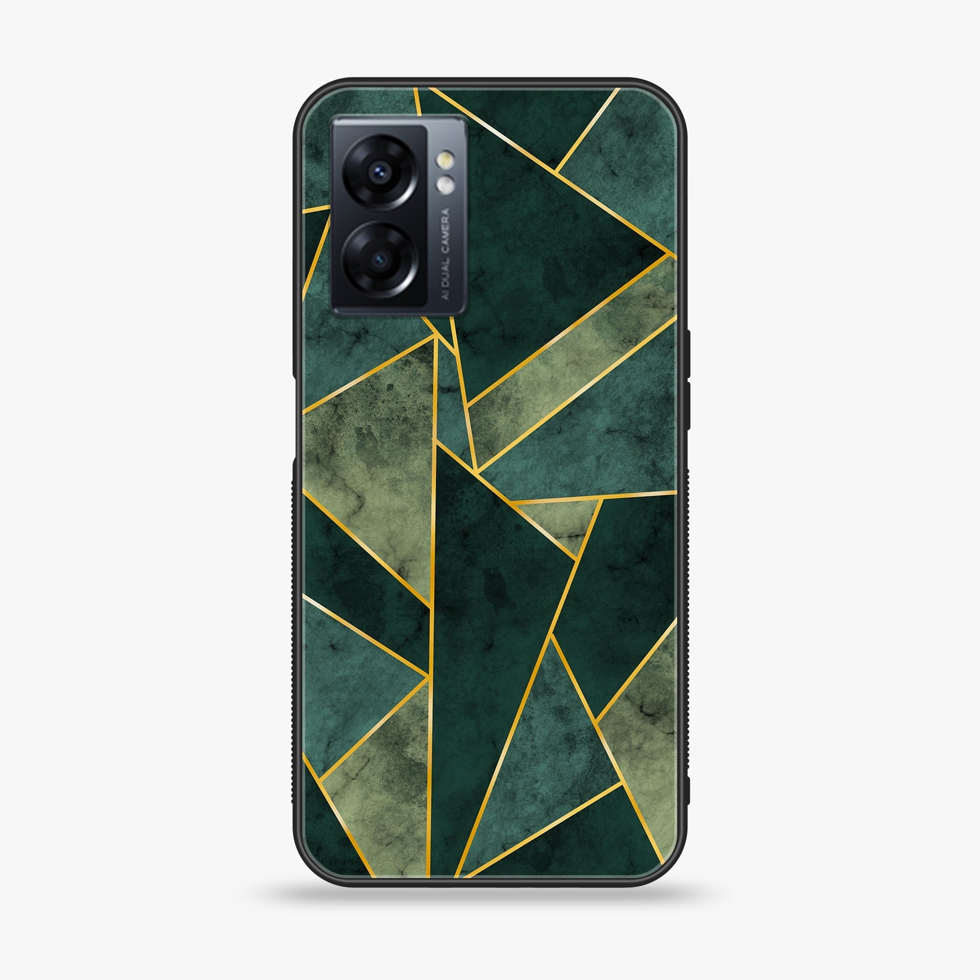 Oppo A77 4G - Geometric Marble Series - Premium Metal Printed soft Bumper shock Proof Case