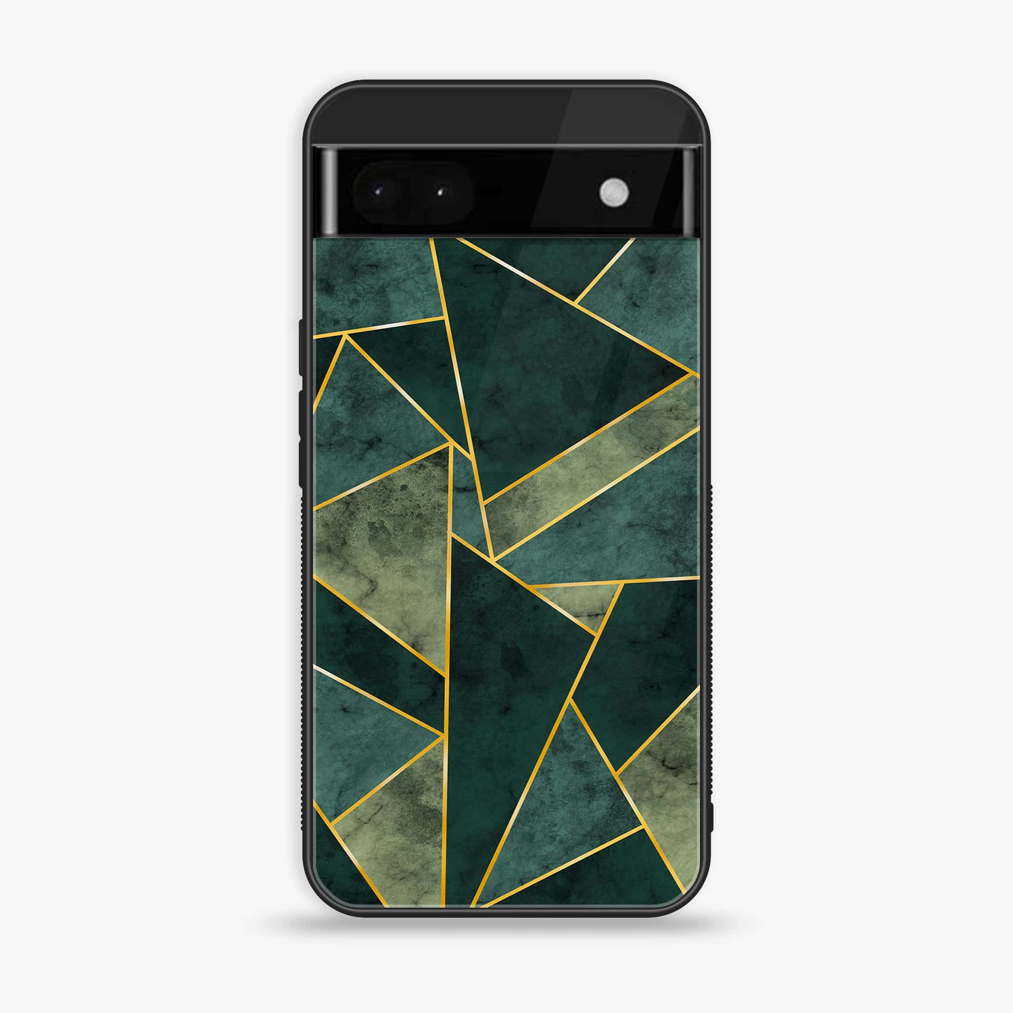 Google Pixel 6A - Geometric Marble Series - Premium Printed Glass soft Bumper shock Proof Case