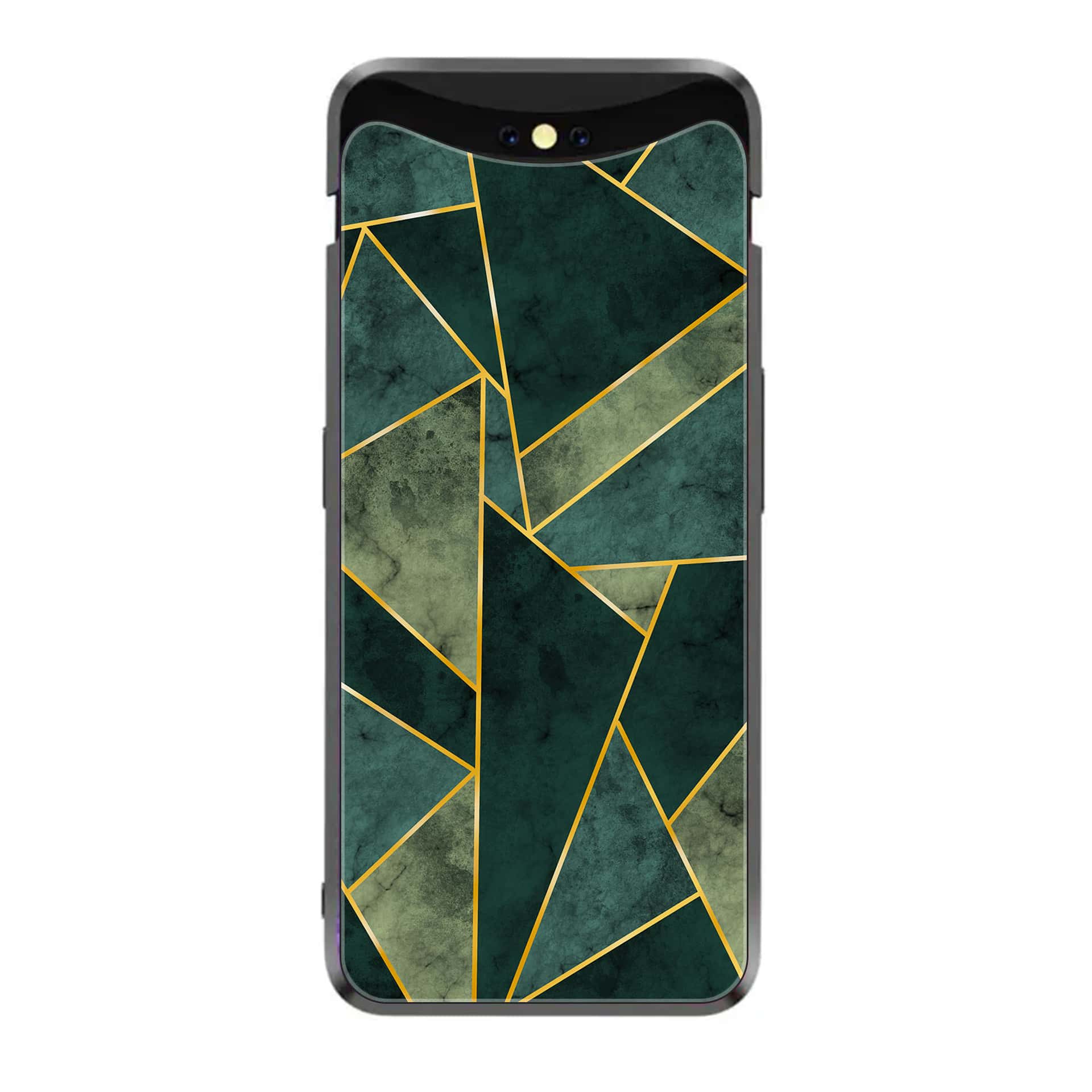 Oppo Find X - Geometric Marble Series - Premium Printed Glass soft Bumper shock Proof Case