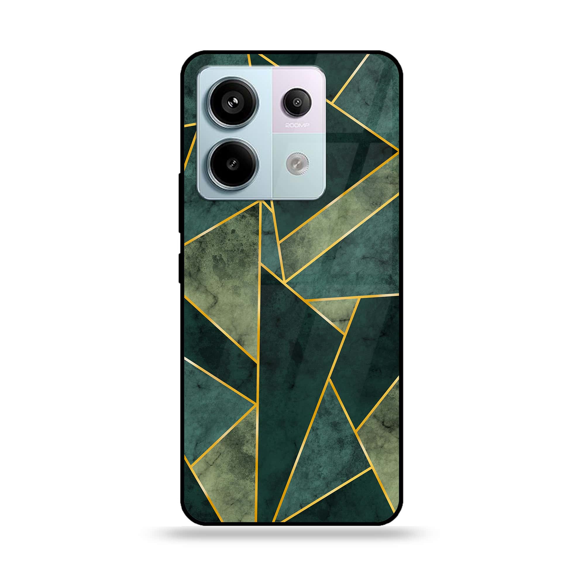 Redmi Note 13 - Geometric Marble Series - Premium Metal Printed soft Bumper shock Proof Case