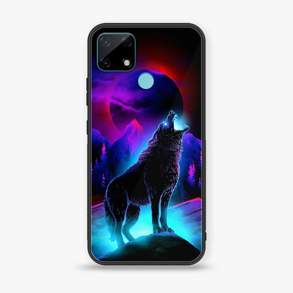 Realme C25 - Wolf Series - Premium Printed Glass soft Bumper shock Proof Case