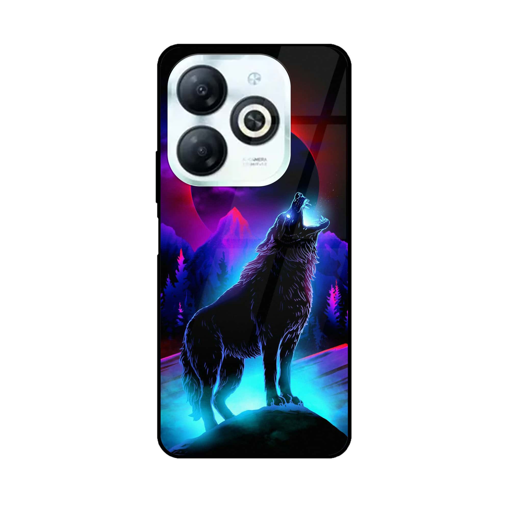 Tecno Spark 20 - Wolf Series - Premium Printed Glass soft Bumper shock Proof Case