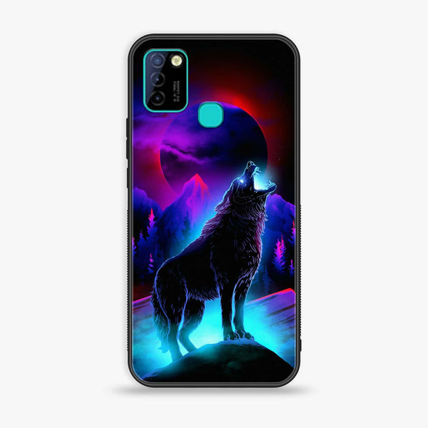 Infinix Hot 10 Lite Wolf Design 2 Premium Printed Glass soft Bumper shock Proof Case CS-16792