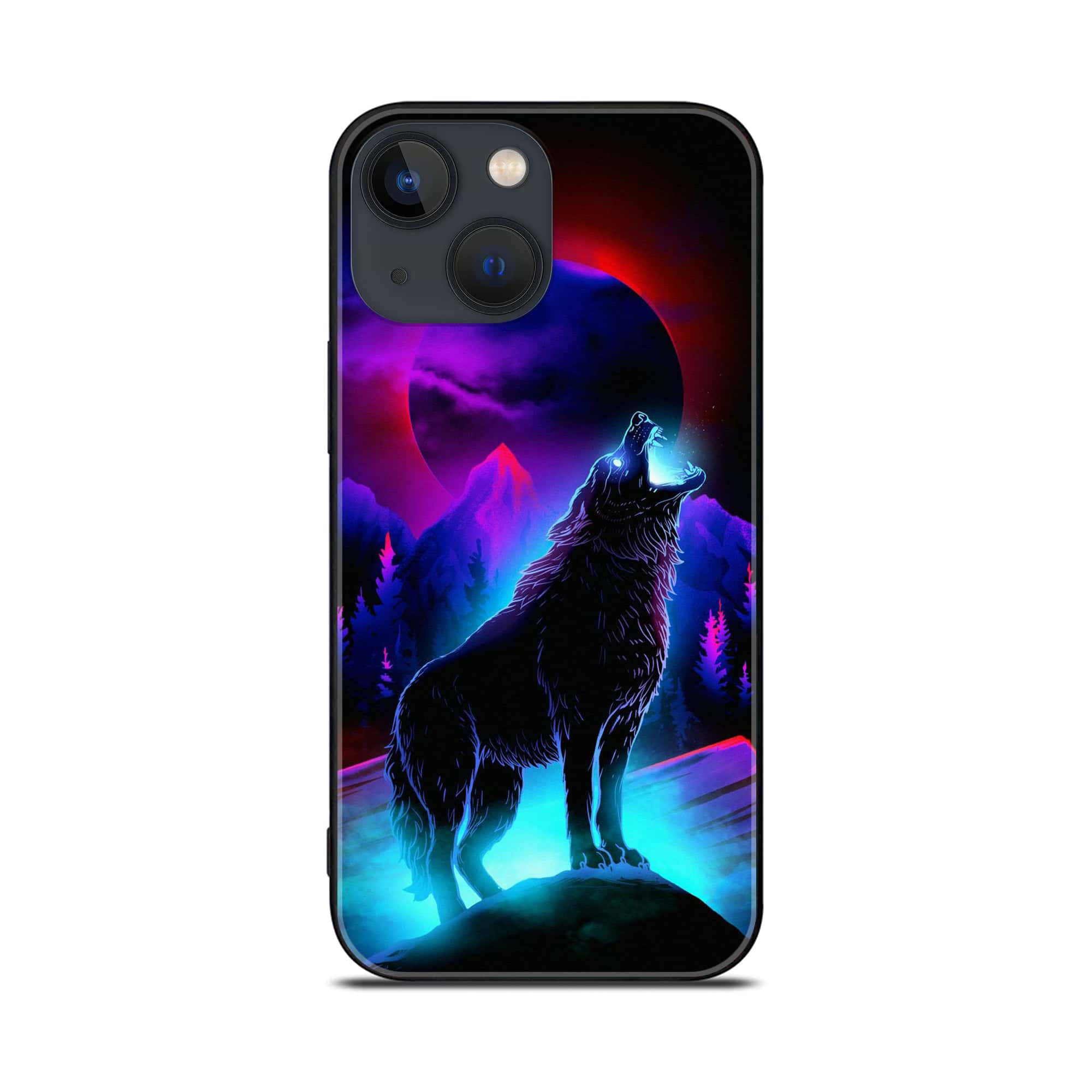 iPhone 14 Plus - Wolf Series - Premium Printed Glass soft Bumper shock Proof Case