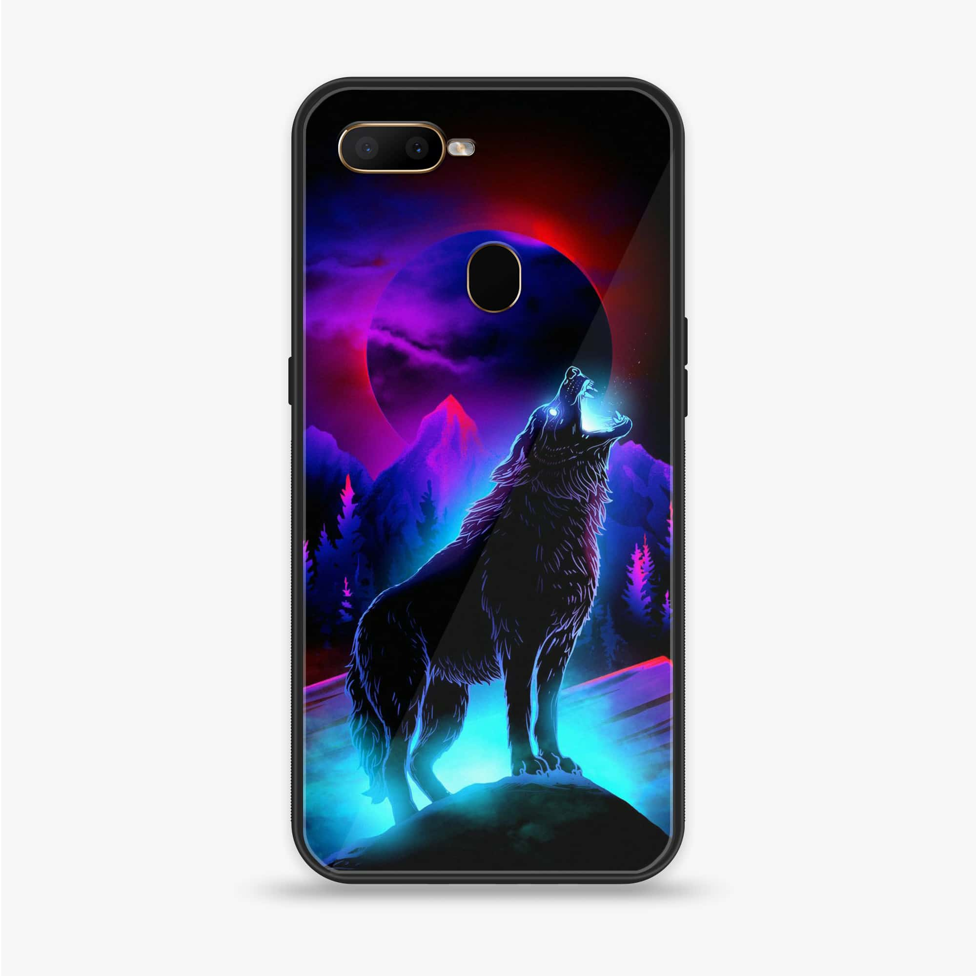 Oppo F9 - Wolf Series - Premium Printed Glass soft Bumper shock Proof Case