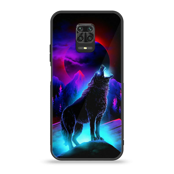 Xiaomi Redmi Note 9S - Wolf Design 2 - Premium Printed Glass soft Bumper shock Proof Case CS-10096 CS-10188