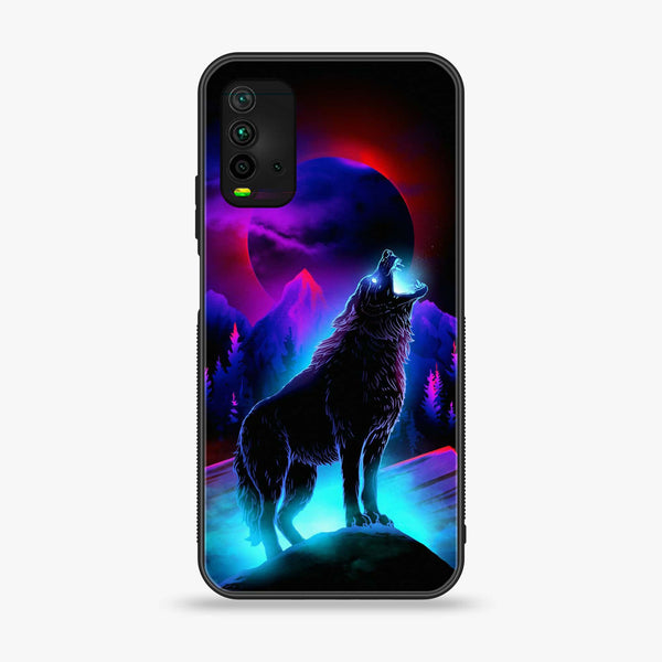 Xiaomi Redmi 9T - Wolf Series  Design 2 Premium Printed Glass soft Bumper shock Proof Case CS-20283