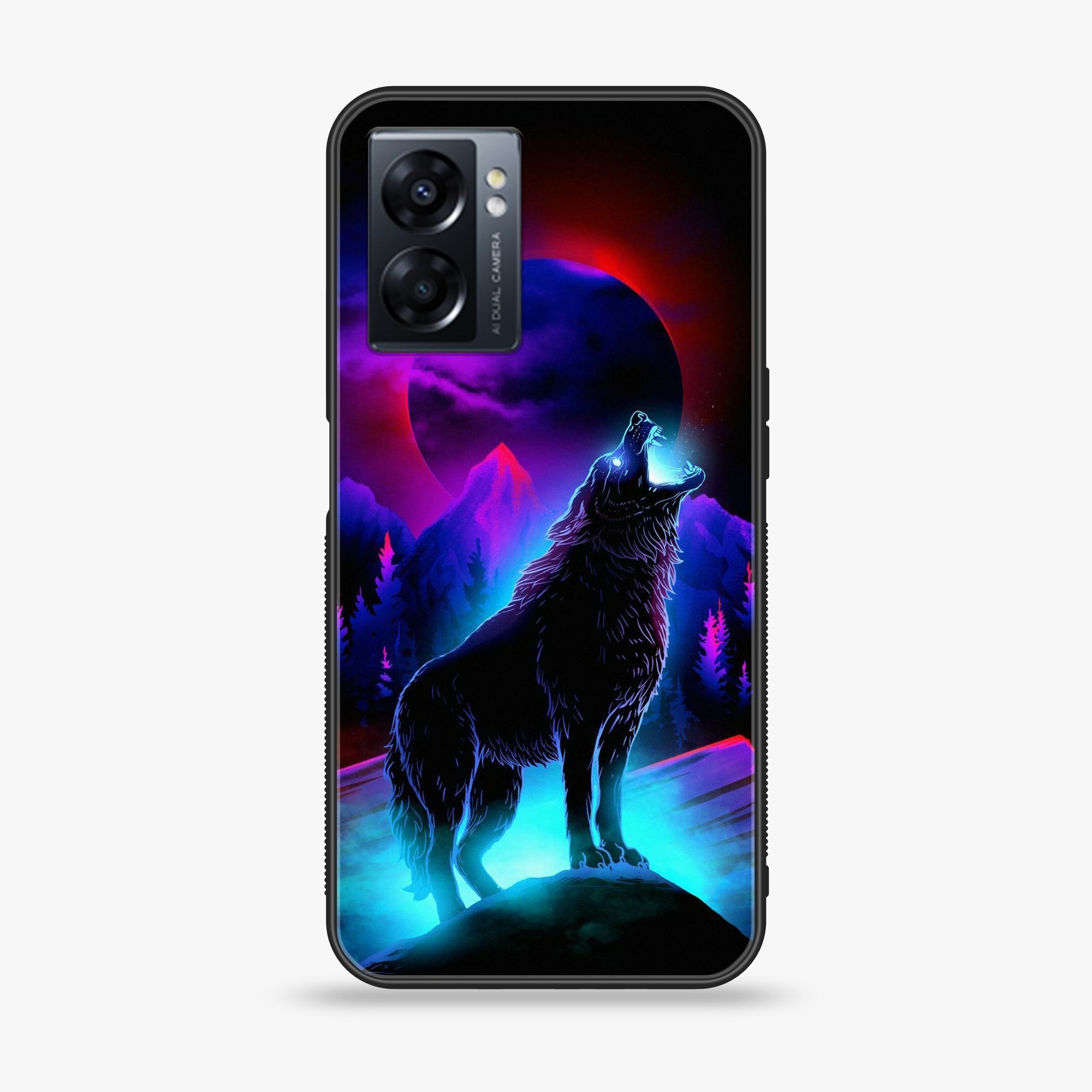 Oppo A77 4G - Wolf Series - Premium Metal Printed soft Bumper shock Proof Case