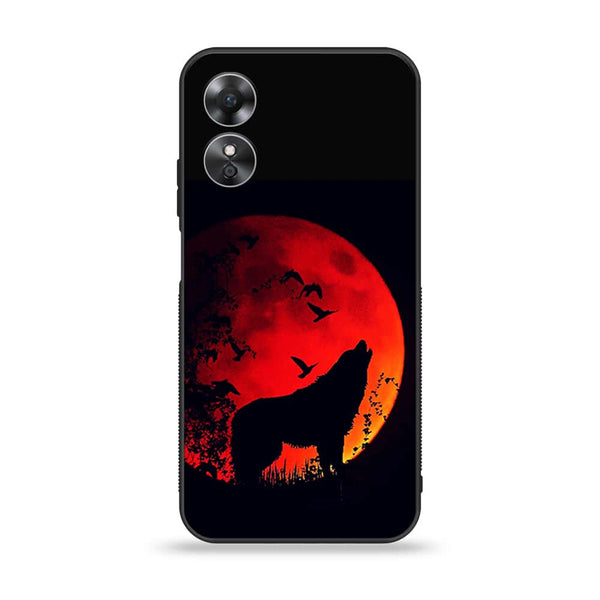 OPPO A17 - Wolf Series - Premium Printed Glass soft Bumper shock Proof Case