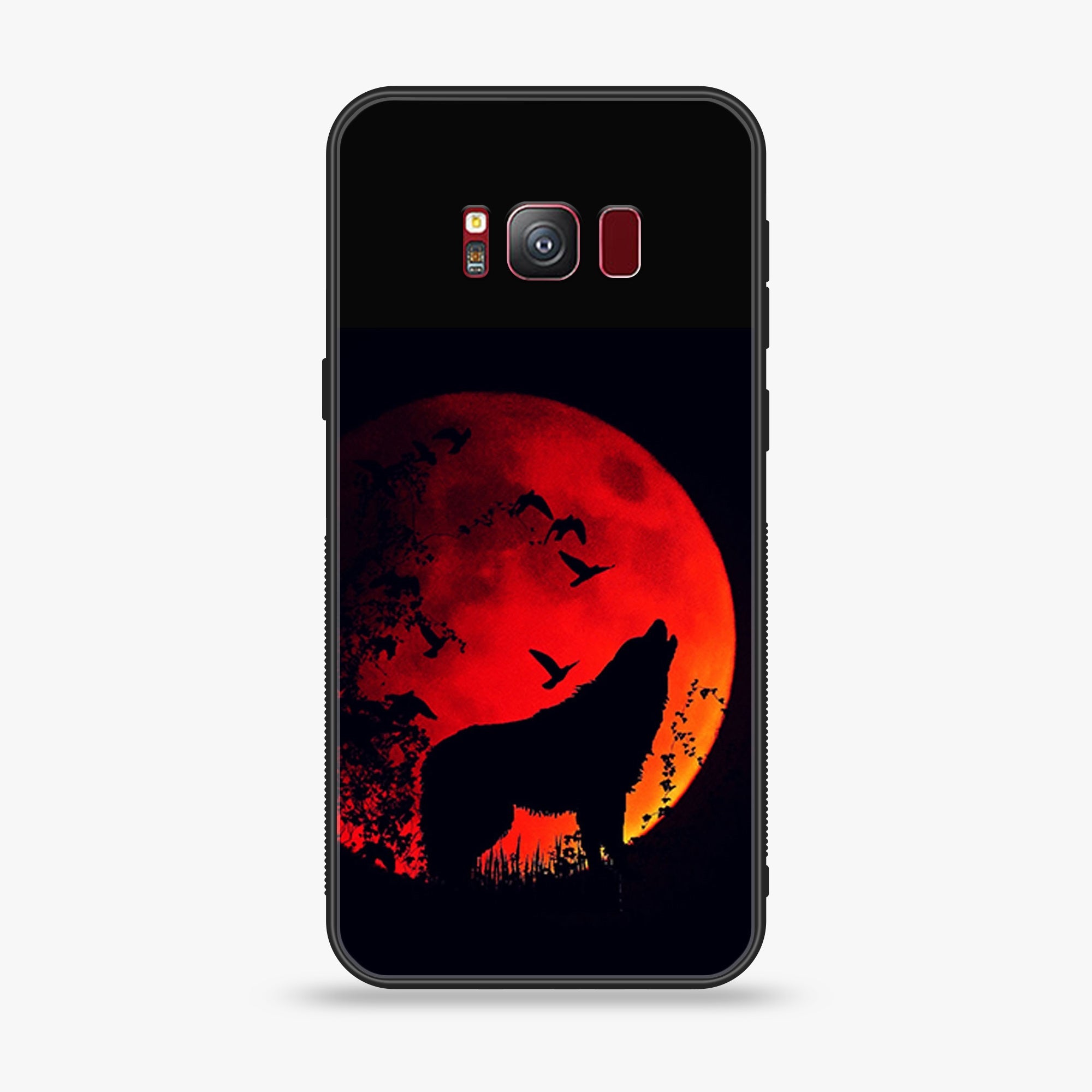 Samsung S8 Plus Wolf seires Premium Printed Glass soft Bumper shock Proof Case