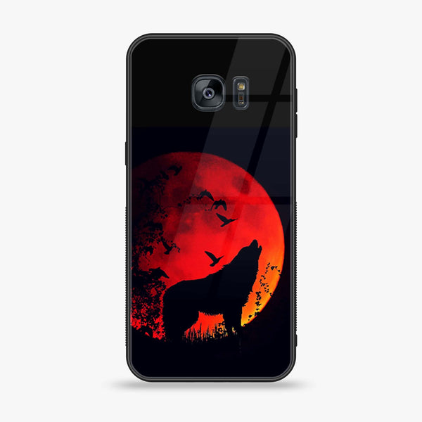 Samsung Galaxy S7 - Wolf Series - Premium Printed Glass soft Bumper shock Proof Case