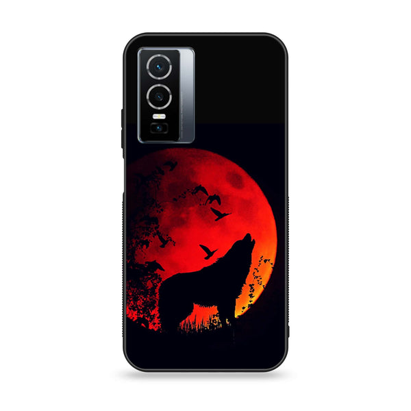 Vivo Y76 5g - Wolf Series - Premium Printed Glass soft Bumper shock Proof Case