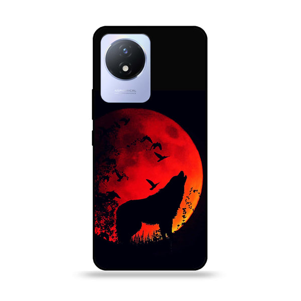 Vivo Y02 - Wolf Series - Premium Printed Glass soft Bumper shock Proof Case