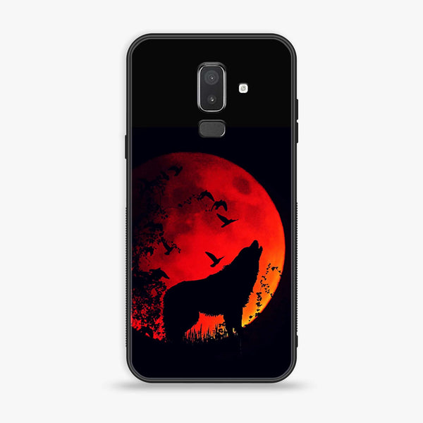 Samsung Galaxy J8 2018 - Wolf Series - Premium Printed Glass soft Bumper shock Proof Case