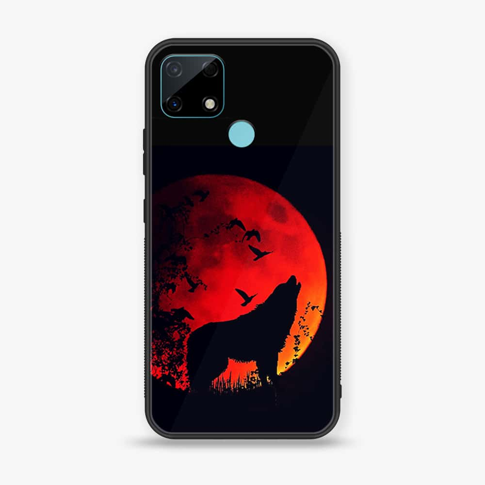 Realme C25 - Wolf Series - Premium Printed Glass soft Bumper shock Proof Case