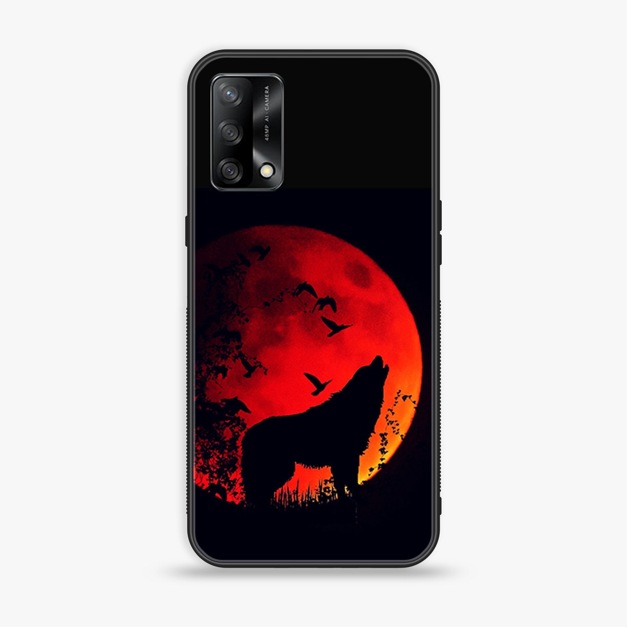 Oppo F19s  - Wolf Series - Premium Metal Printed soft Bumper shock Proof Case