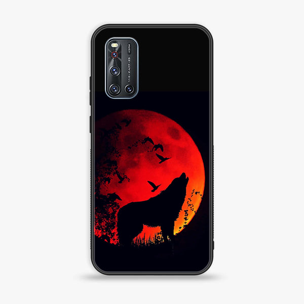 Vivo V19 - Wolf Series - Premium Printed Glass soft Bumper shock Proof Case