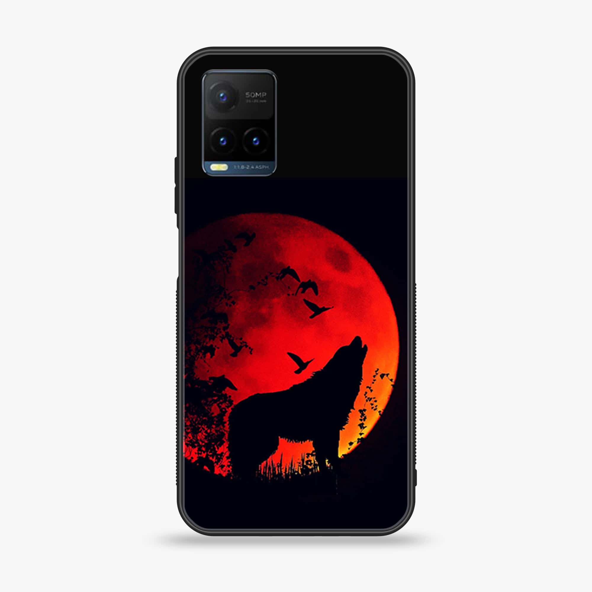 Vivo Y21s - Wolf Series - Premium Printed Glass soft Bumper shock Proof Case