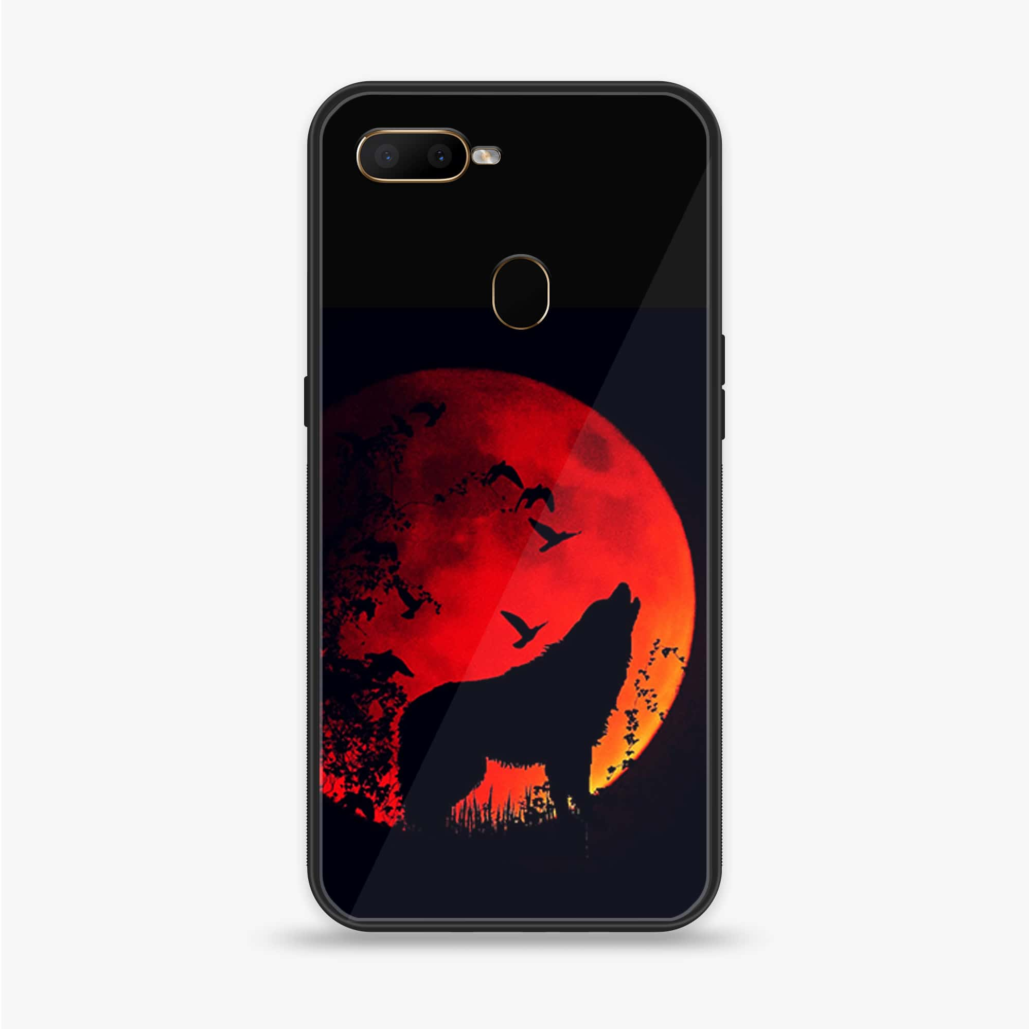 Oppo F9 - Wolf Series - Premium Printed Glass soft Bumper shock Proof Case