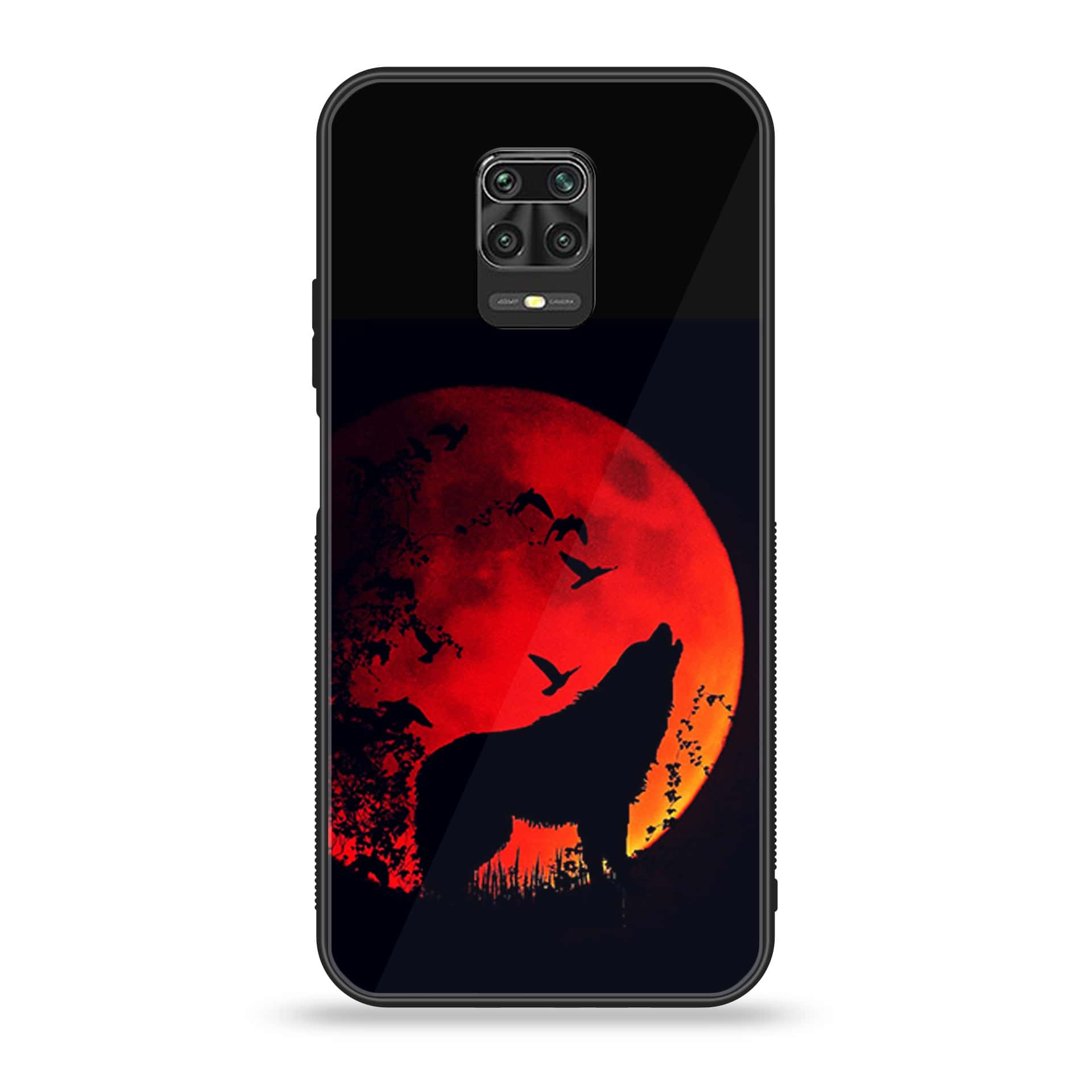 Xiaomi Redmi Note 9 Pro - Wolf Series - Premium Printed Glass soft Bumper shock Proof Case