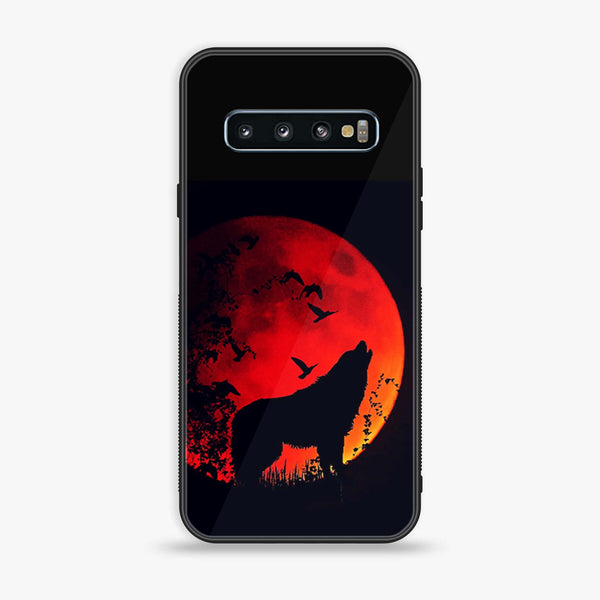 Samsung Galaxy S10 - Wolf Series - Premium Printed Glass soft Bumper shock Proof Case