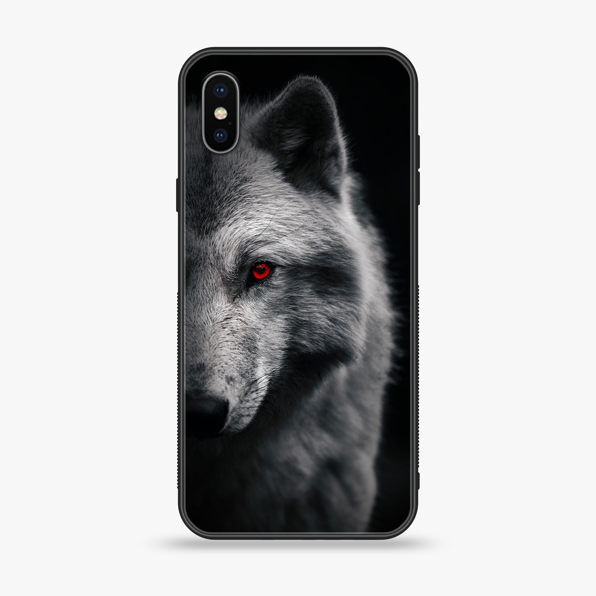 iPhone X/XS - Wolf Series - Premium Printed Glass soft Bumper shock Proof Case