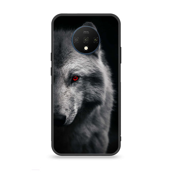 OnePlus 7T - Wolf Design 10- Premium Printed Glass soft Bumper shock Proof Case CS-12565